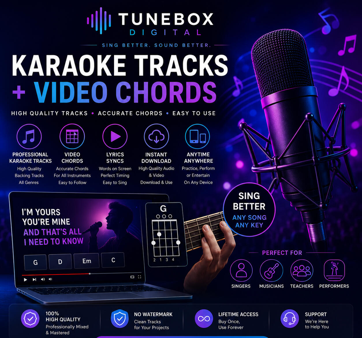 Karaoke + Video Chords + Vocal Exercise